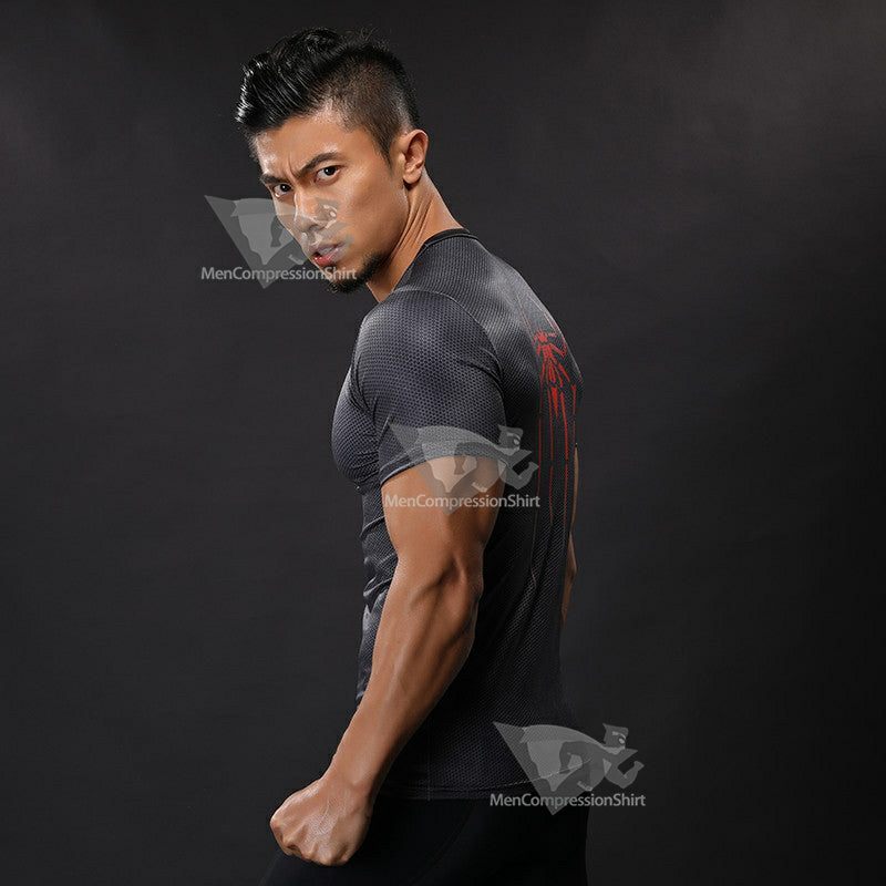 Parker Short Sleeve Grey Compression Shirt For Men