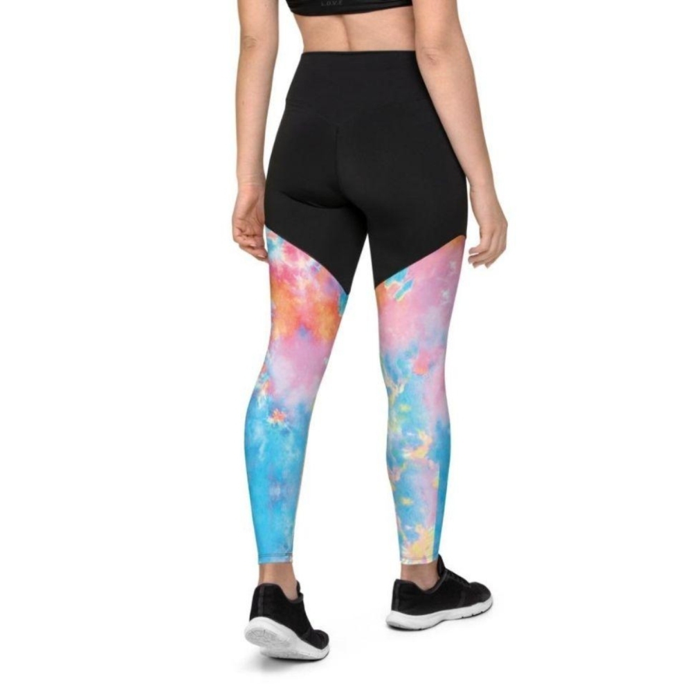 Pastel Tie Dye Women Compression Legging