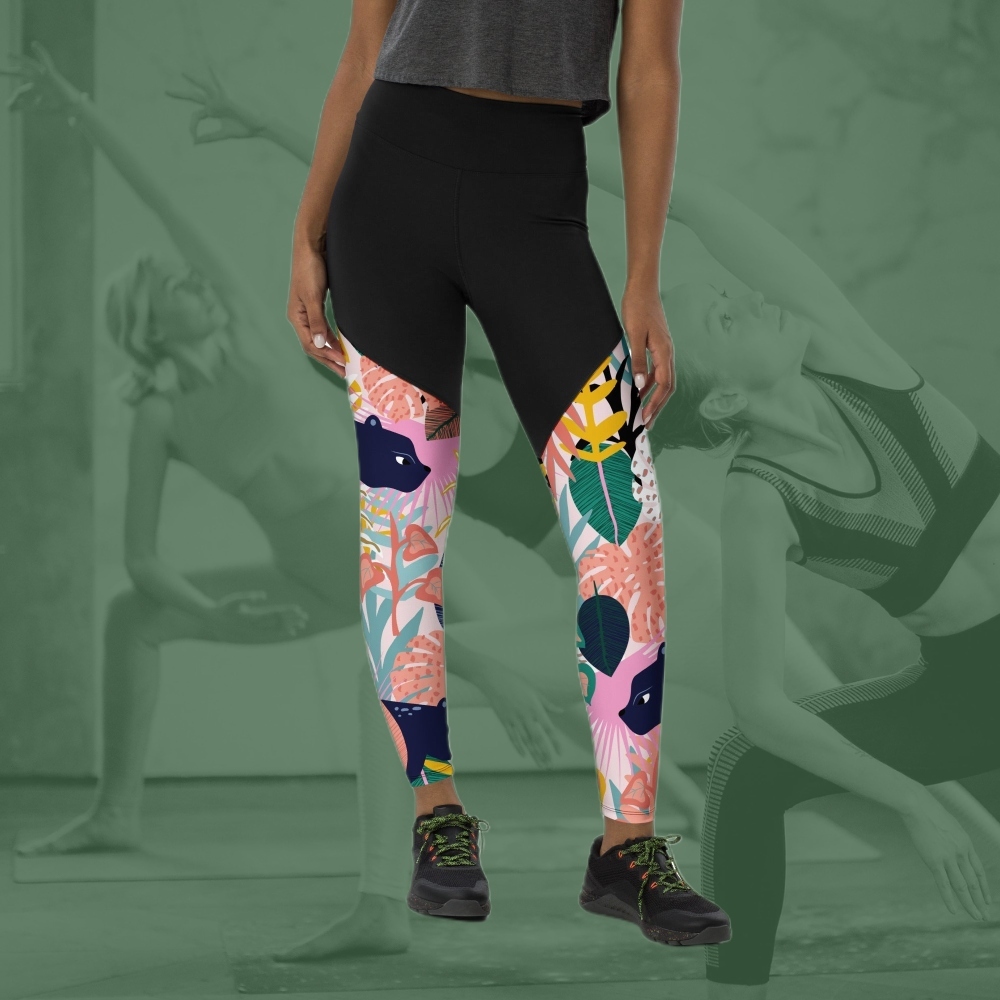 Pastel Tropical Women Compression Legging
