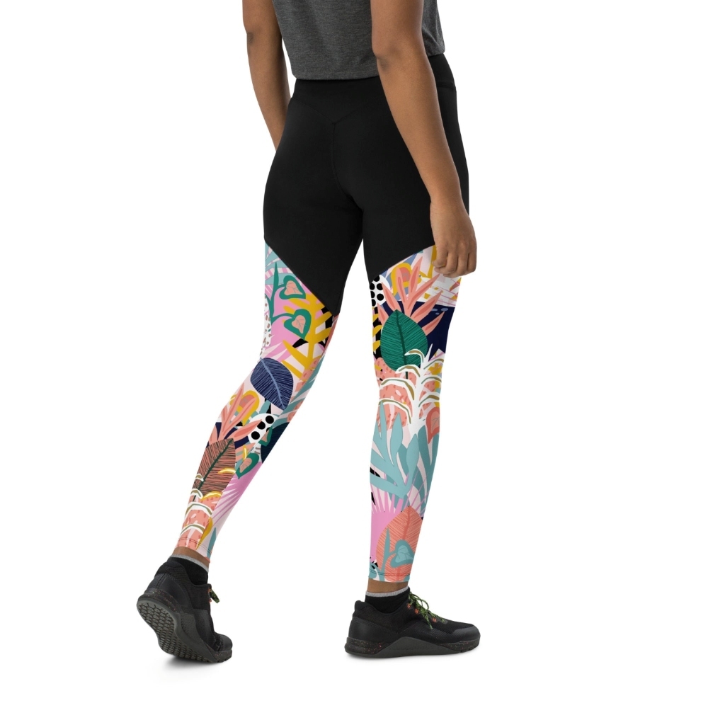 Pastel Tropical Women Compression Legging