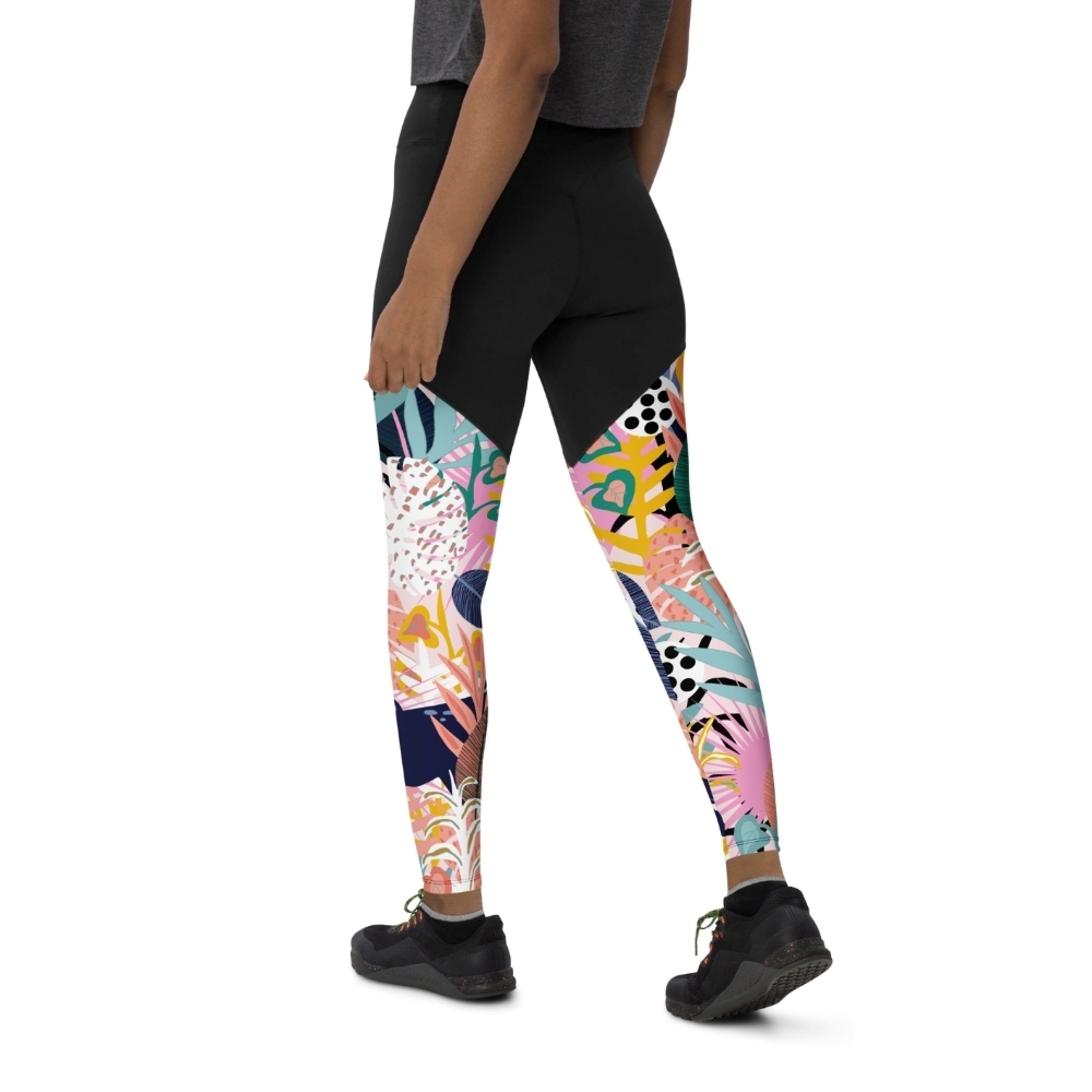 Pastel Tropical Women Compression Legging
