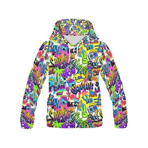 Pattern Print Graffiti Men Full Size Hoodie