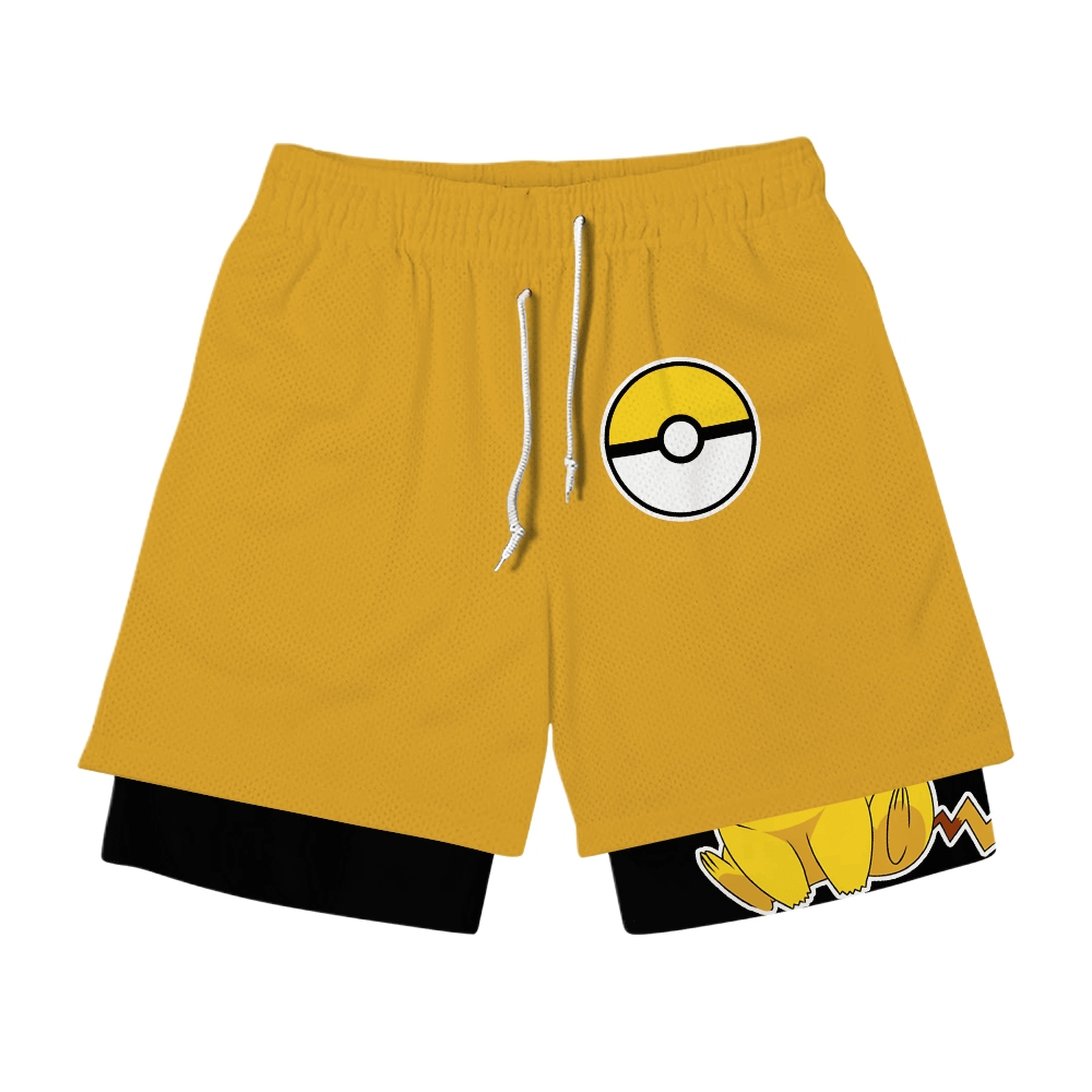 Pikachu Anime Compression Gym Shorts