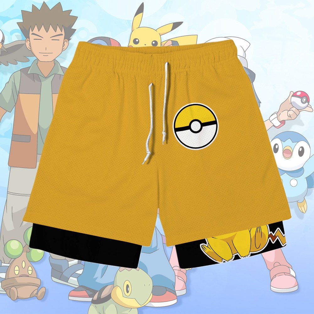 Pikachu Anime Compression Gym Shorts