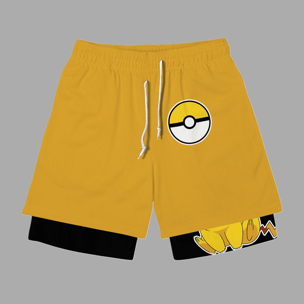 Pikachu Anime Compression Gym Shorts