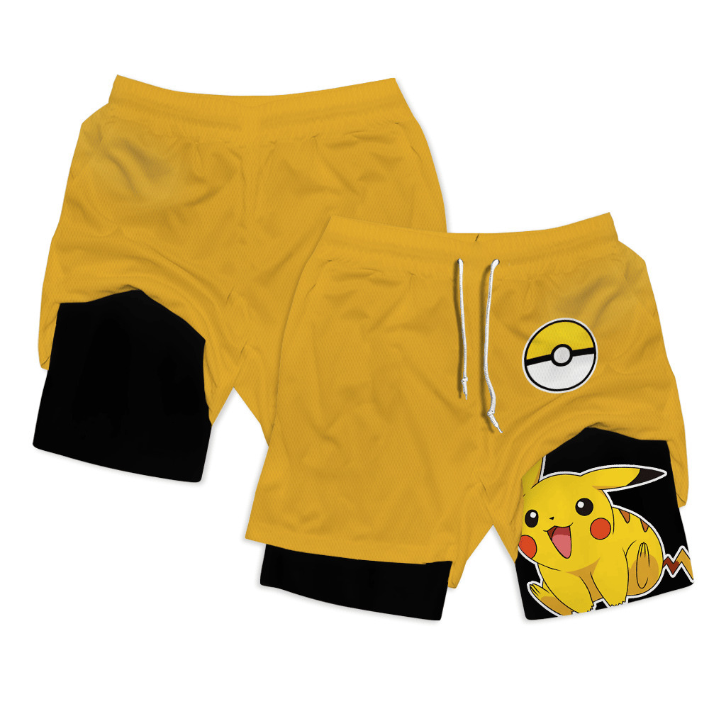 Pikachu Anime Compression Gym Shorts