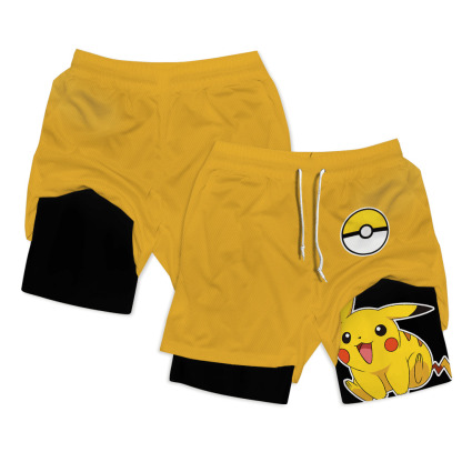 Pikachu Anime Compression Gym Shorts