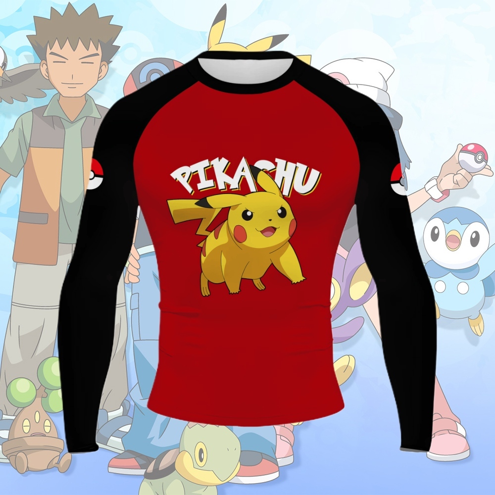Pikachu Men Long Sleeve Compression Shirt