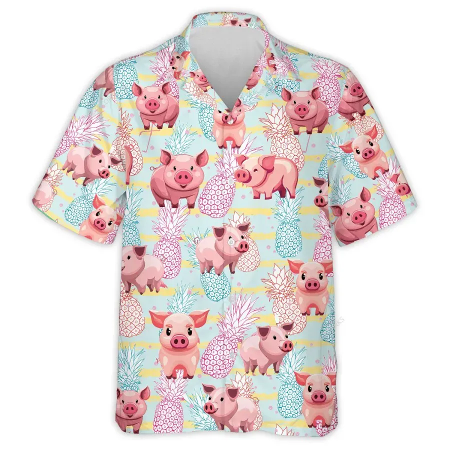 Pineapple Pig Hawaiian Shirt For Men