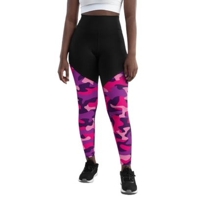 Pink And Purple Camo Women Compression Legging