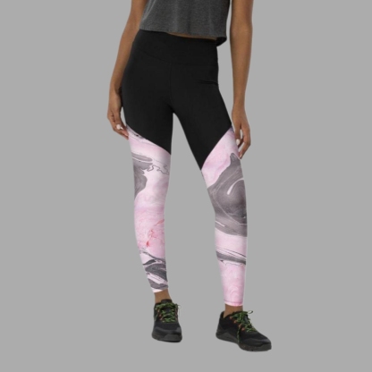 Pink Marble Women Compression Legging