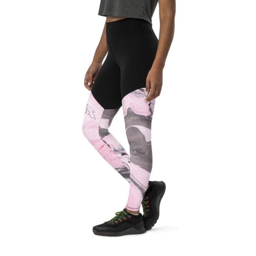 Pink Marble Women Compression Legging