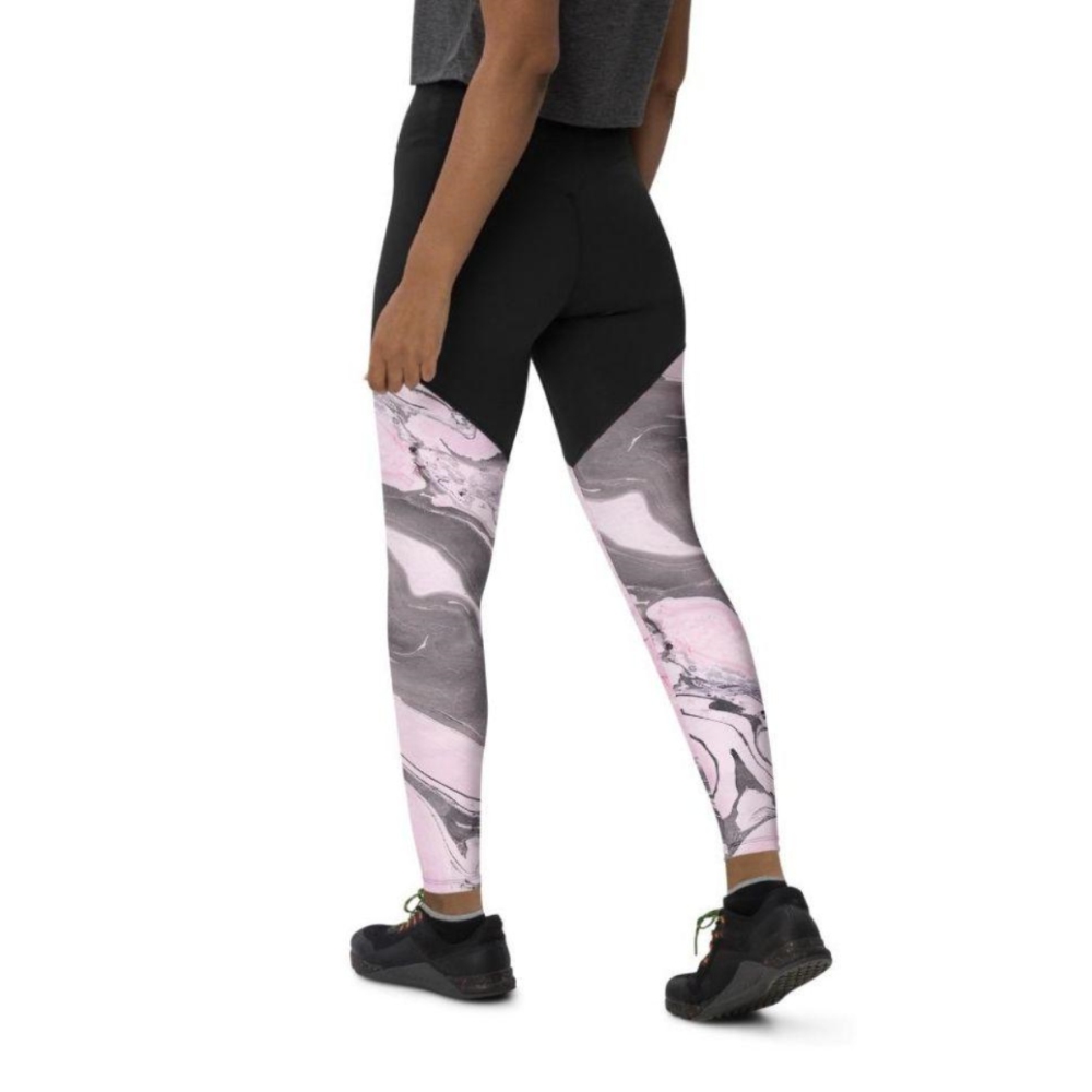 Pink Marble Women Compression Legging