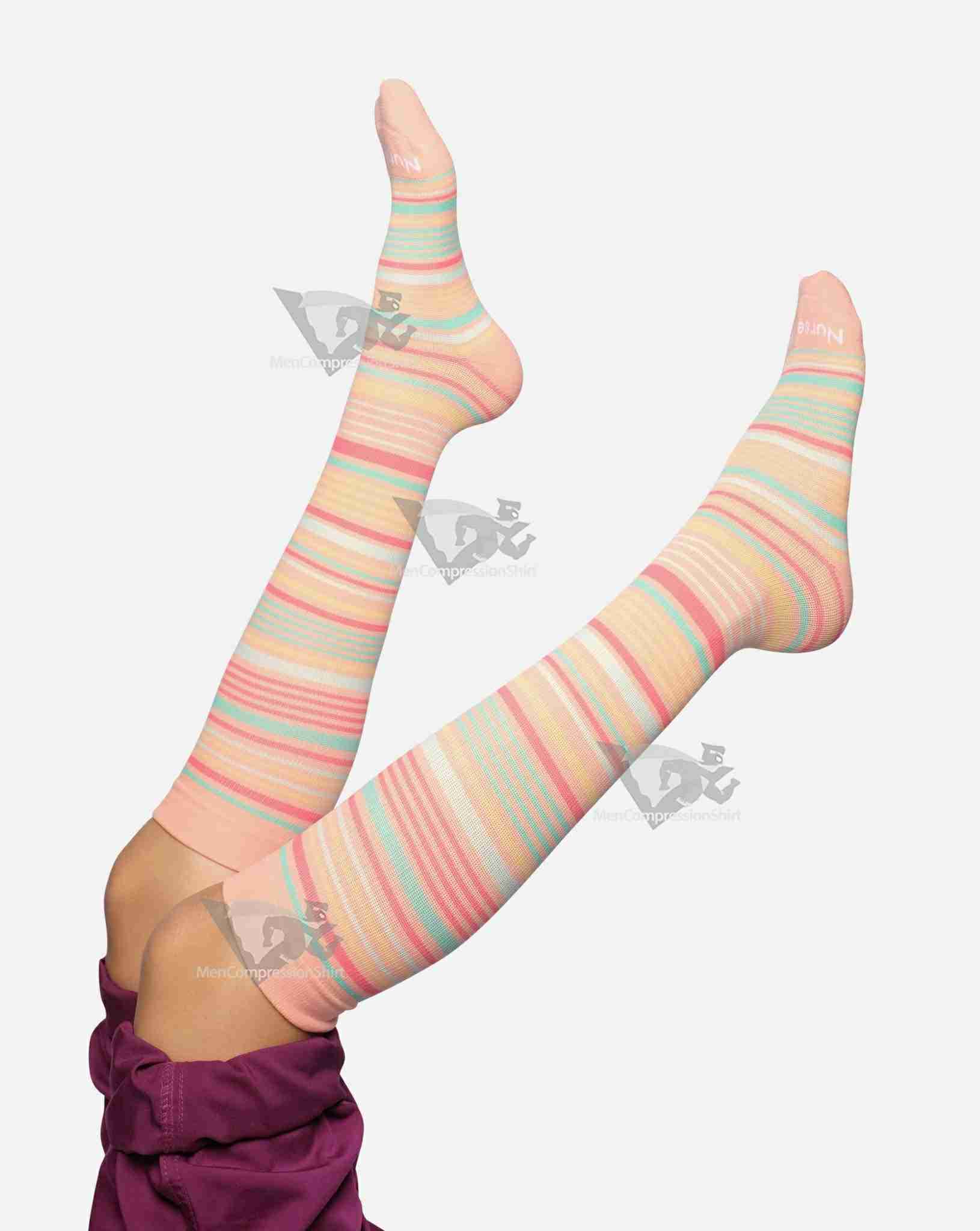 Pink Stripes Compression Socks