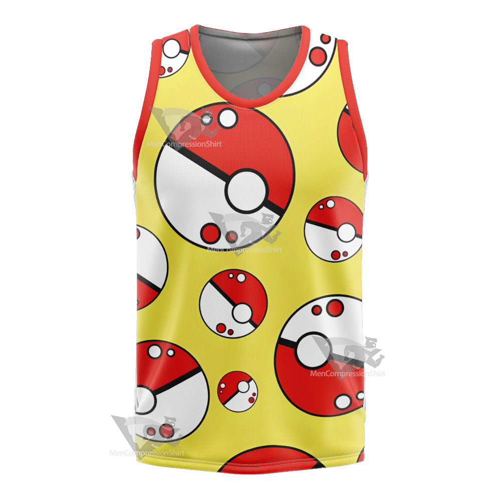 Pm Go Pokeball Yellow Basketball Jersey