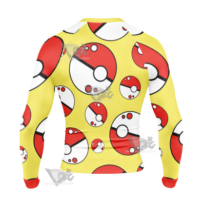 Pm Go Pokeball Yellow Long Sleeve Compression Shirt