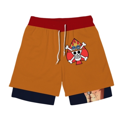Portgas D Ace Anime Shorts Compression Gym Shorts
