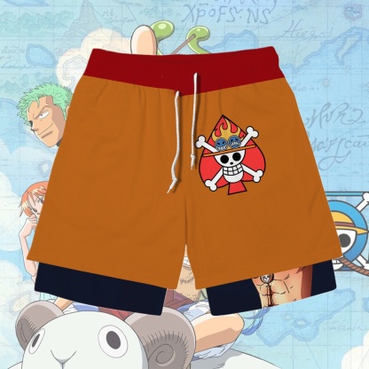 Portgas D Ace Anime Shorts Compression Gym Shorts