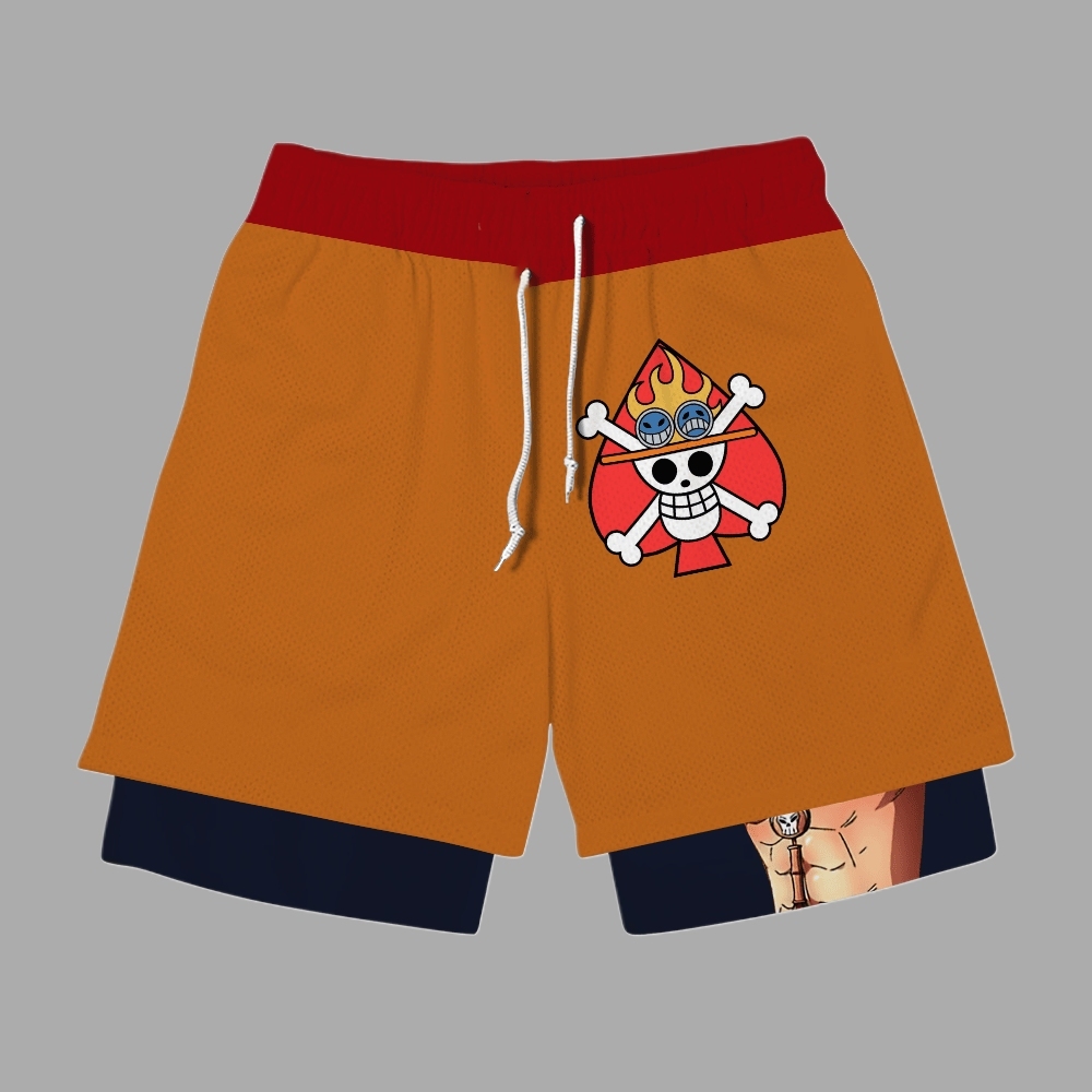 Portgas D Ace Anime Shorts Compression Gym Shorts