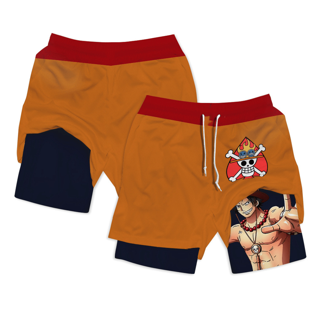 Portgas D Ace Anime Shorts Compression Gym Shorts