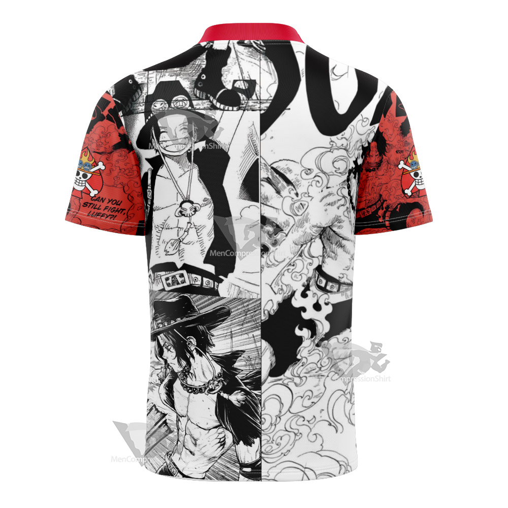 One Piece Portgas D Ace Anime Football Jersey – MensCompressionShirt