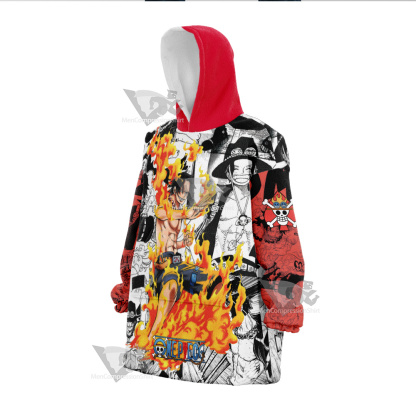 Portgas D Ace One Piece Snug Oversized Blanket Hoodie