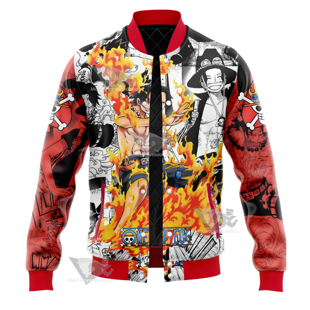 Portgas D Ace One Piece Varsity Jacket – MensCompressionShirt