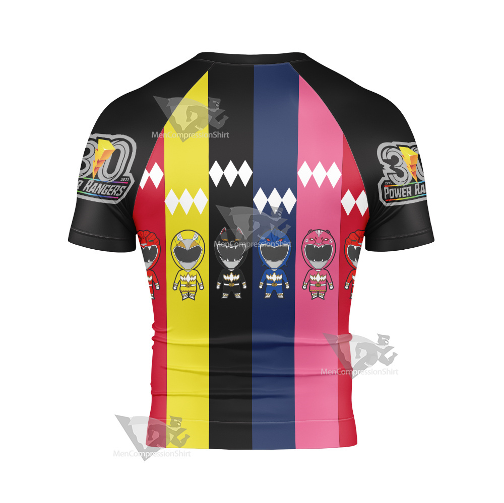 Power Rangers 30 Anniversary Short Sleeve Compression Shirt
