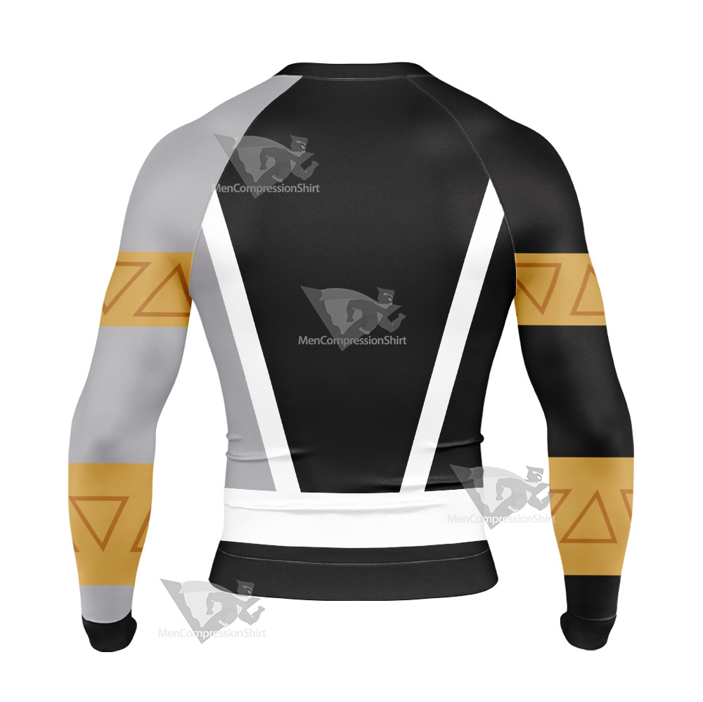 Power Rangers Dino Fury Black Ranger Long Sleeve Compression Shirt