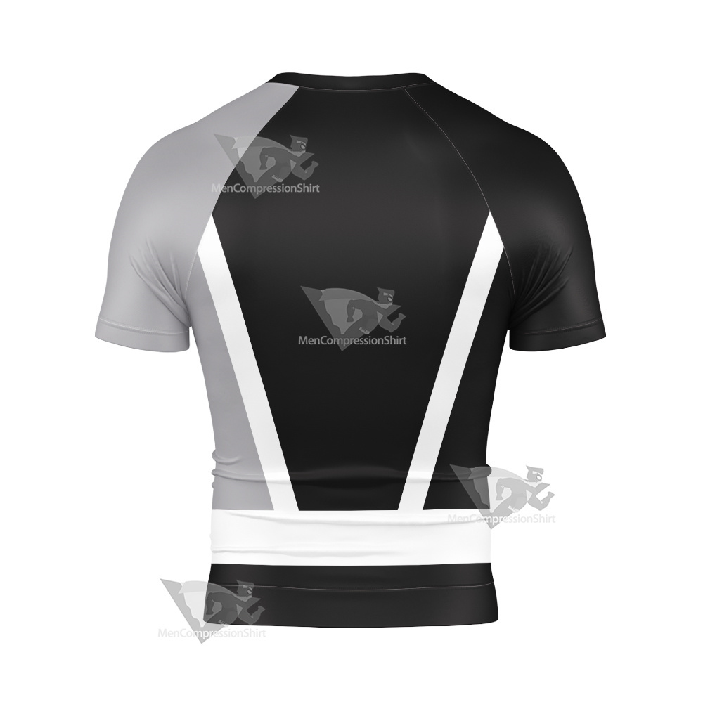 Power Rangers Dino Fury Black Ranger Short Sleeve Compression Shirt