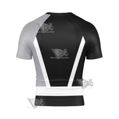 Power Rangers Dino Fury Black Ranger Short Sleeve Compression Shirt