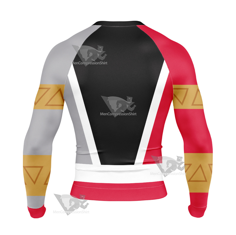 Power Rangers Dino Fury Red Ranger Long Sleeve Compression Shirt