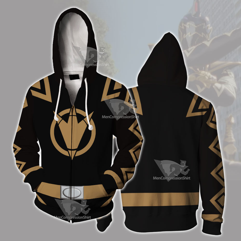 Power Rangers Dino Thunder Black Ranger Cosplay Zip Up Hoodie