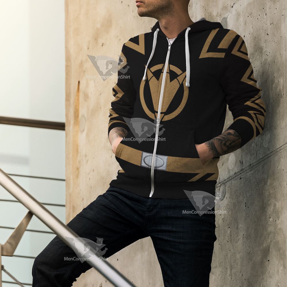Power Rangers Dino Thunder Black Ranger Cosplay Zip Up Hoodie