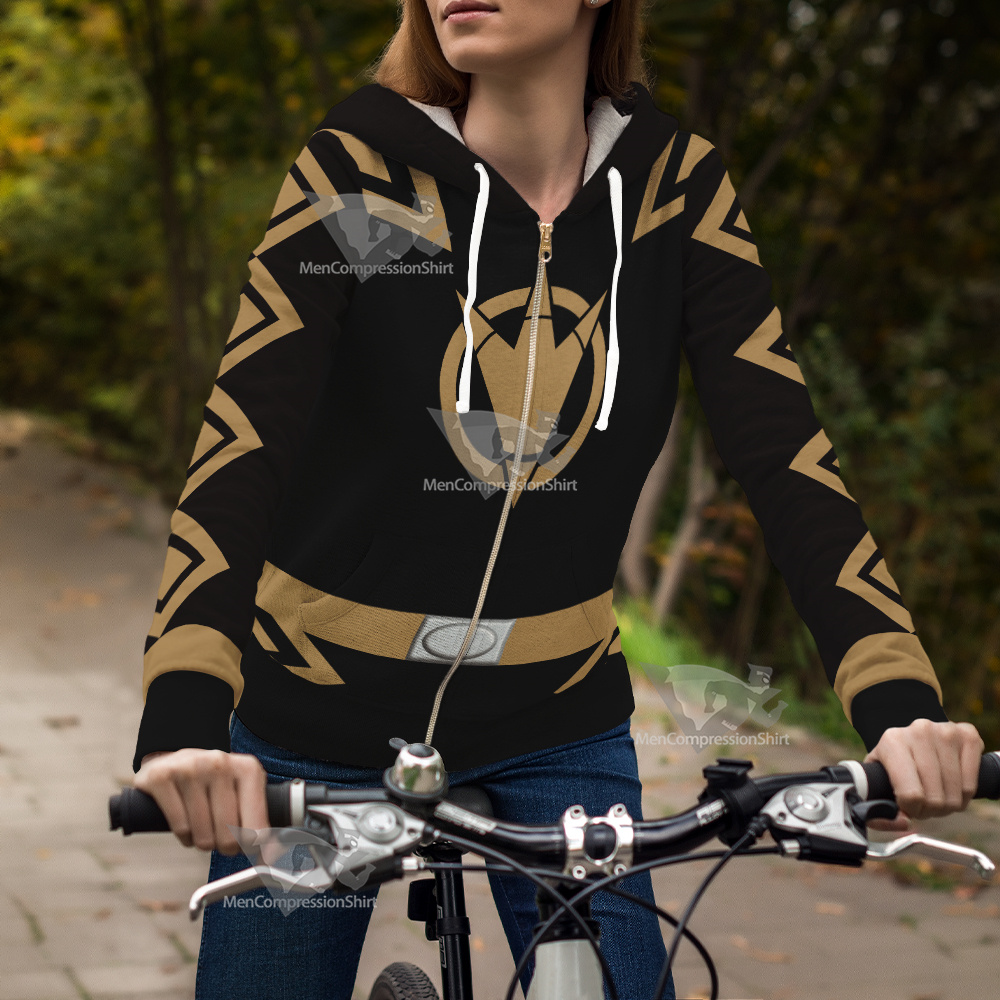 Power Rangers Dino Thunder Black Ranger Cosplay Zip Up Hoodie