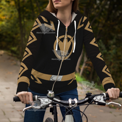Power Rangers Dino Thunder Black Ranger Cosplay Zip Up Hoodie