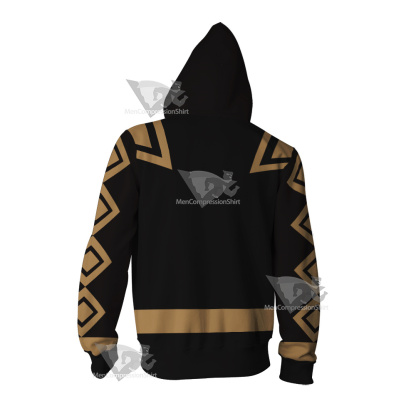 Power Rangers Dino Thunder Black Ranger Cosplay Zip Up Hoodie
