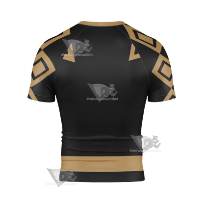 Power Rangers Dino Thunder Black Ranger Short Sleeve Compression Shirt