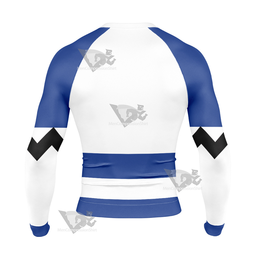 Power Rangers Lost Galaxy Episode Blue Long Sleeve Compression Shirt