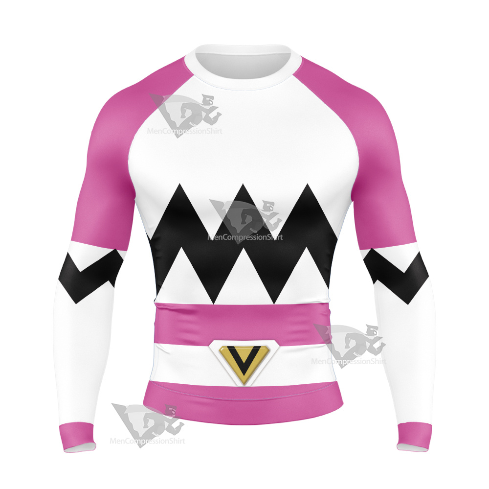Power Rangers Lost Galaxy Episode Pink Long Sleeve Compression Shirt