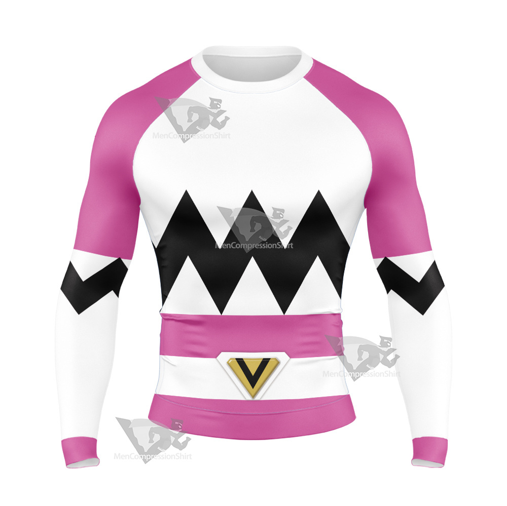 Power Rangers Lost Galaxy Episode Pink Long Sleeve Compression Shirt
