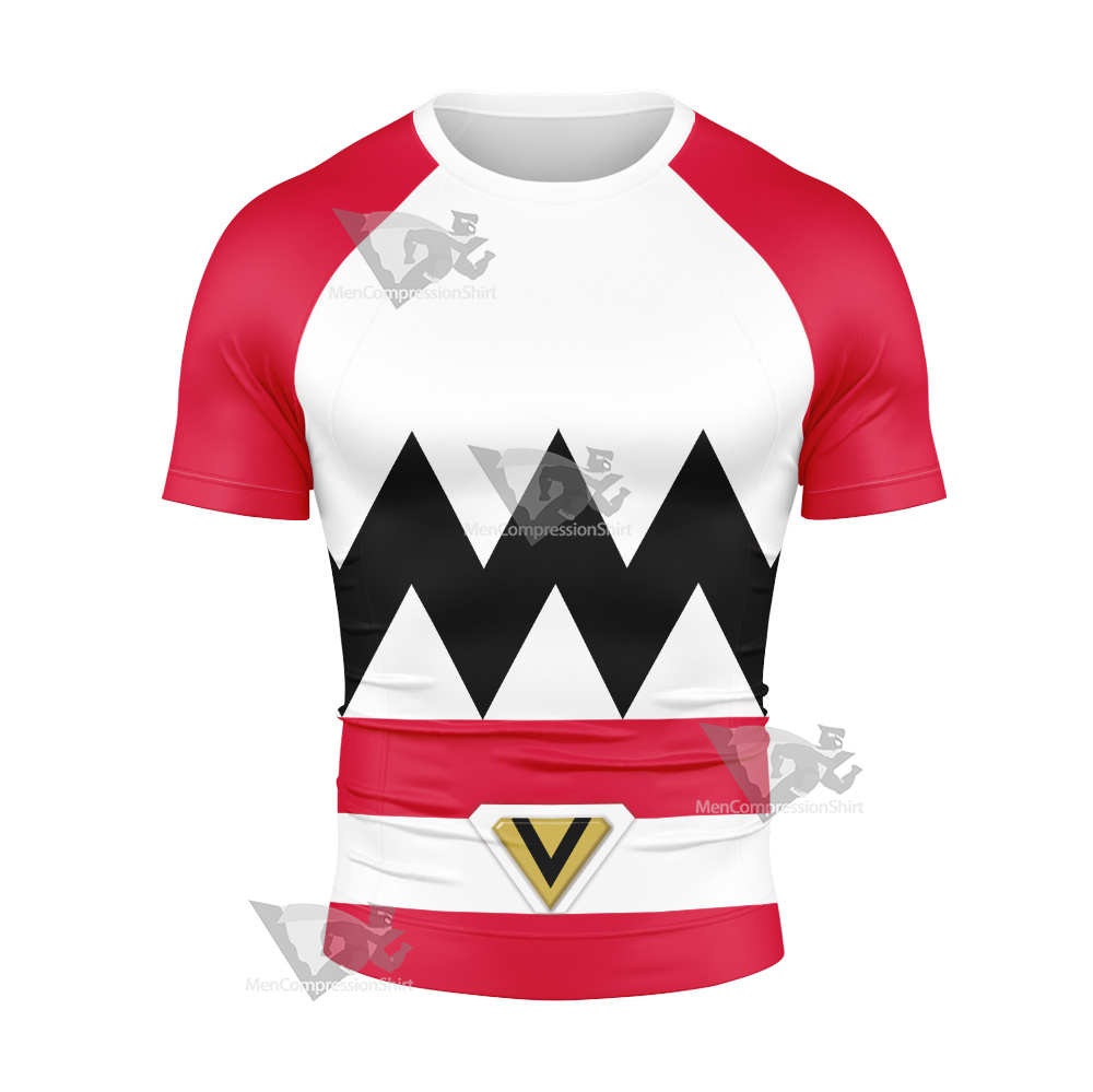 Power Rangers Lost Galaxy Episode Red Short Sleeve Compression Shirt
