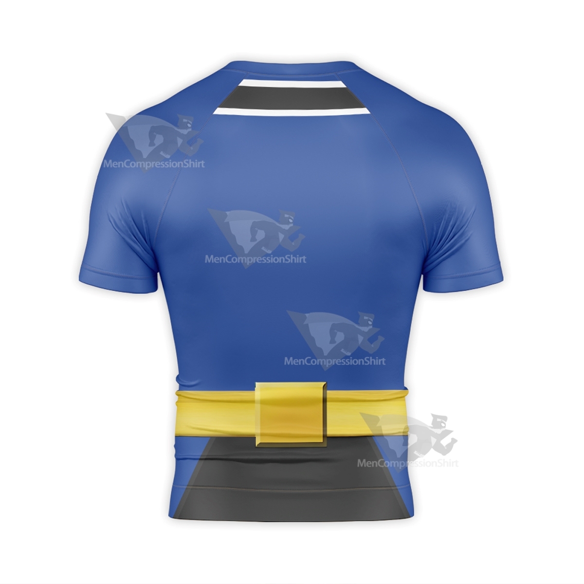Power Rangers Samurai Blue Short Sleeve Compression Shirt