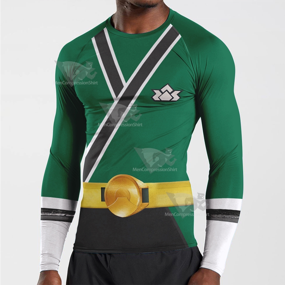 Power Rangers Samurai Green Long Sleeve Compression Shirt