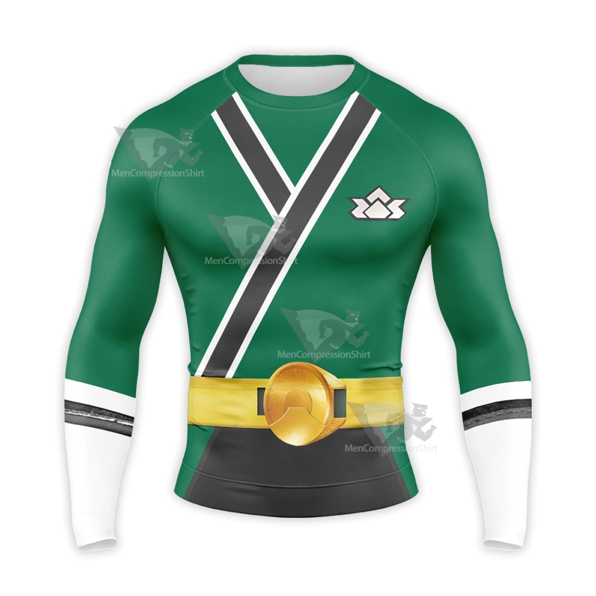 Power Rangers Samurai Green Long Sleeve Compression Shirt