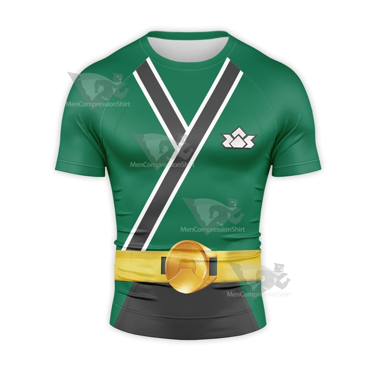 Power Rangers Samurai Green Short Sleeve Compression Shirt