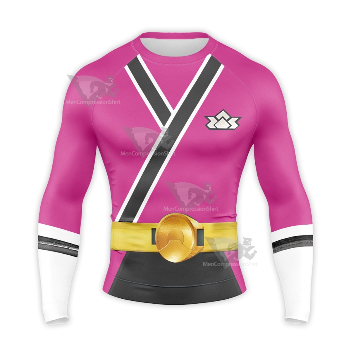 Power Rangers Samurai Pink Long Sleeve Compression Shirt