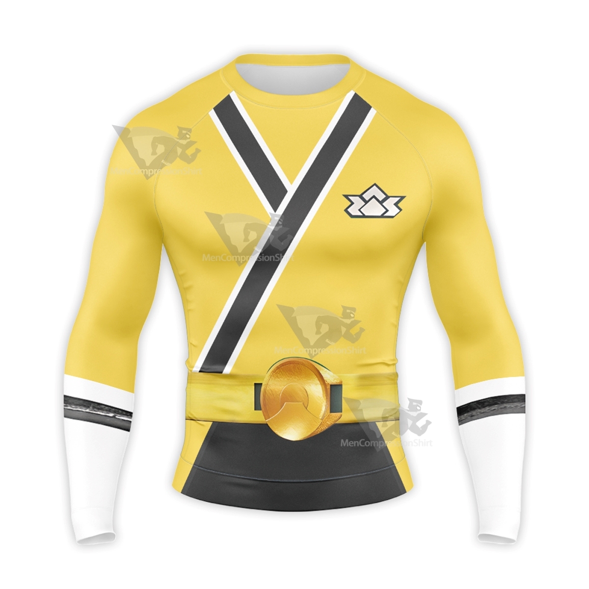 Power Rangers Samurai Yellow Long Sleeve Compression Shirt