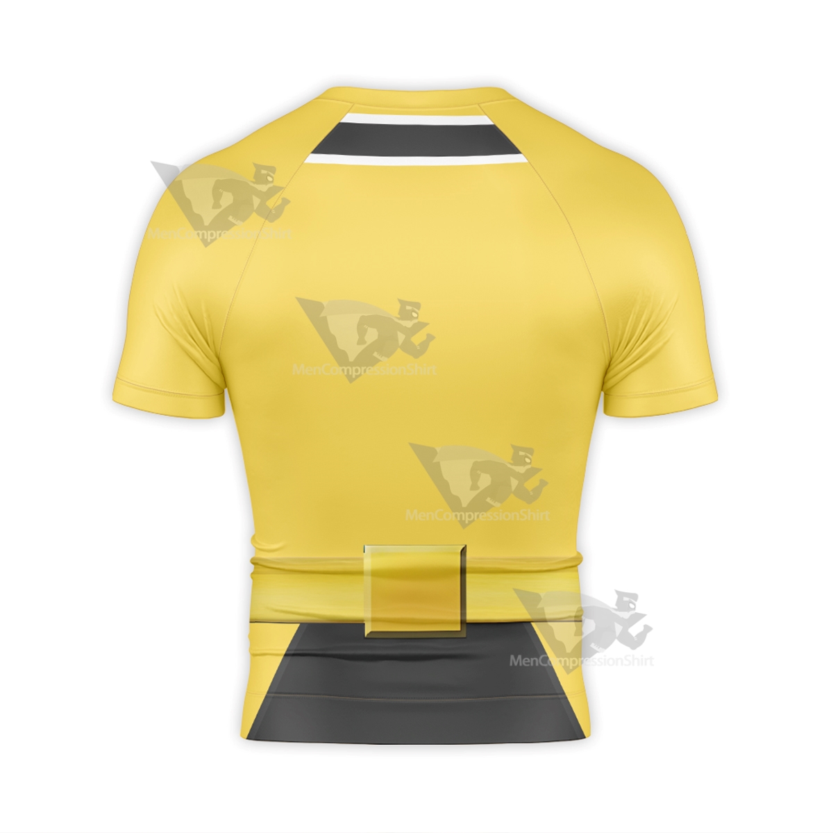 Power Rangers Samurai Yellow Short Sleeve Compression Shirt