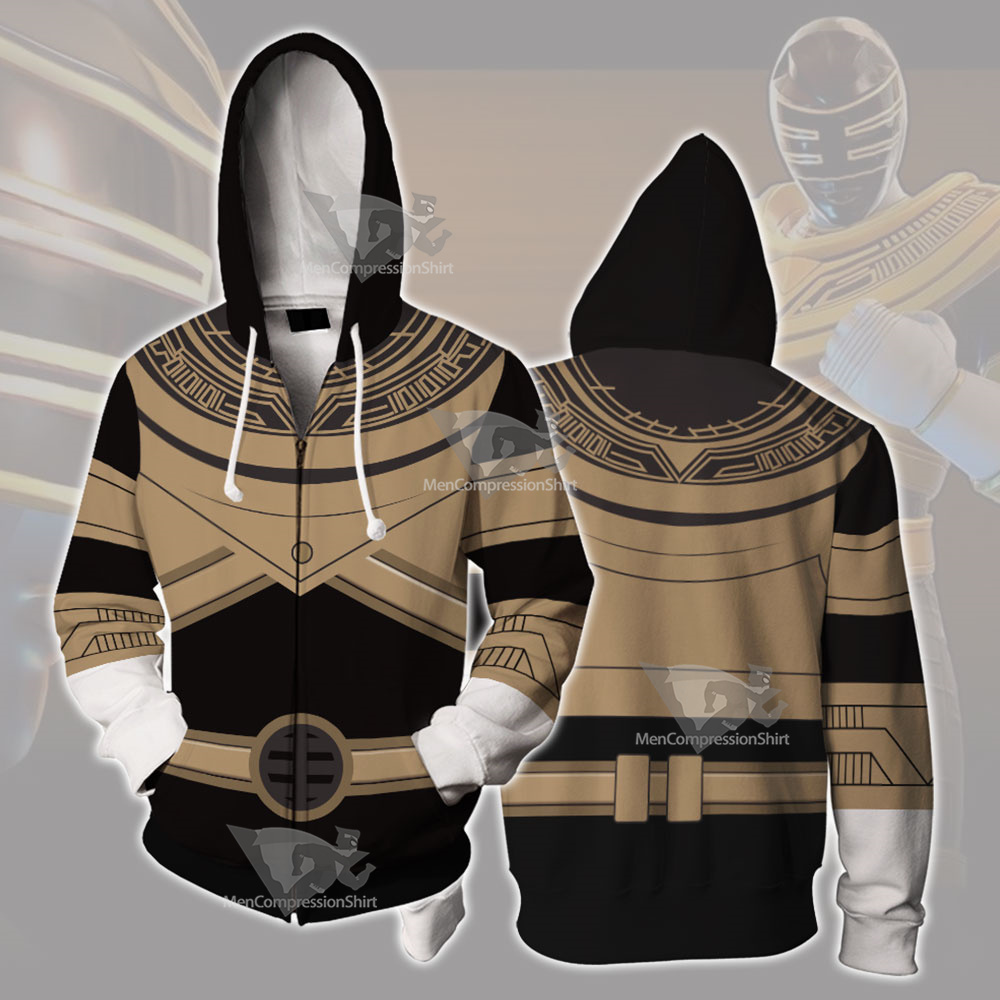 Power Rangers Zeo Gold Ranger Cosplay Zip Up Hoodie